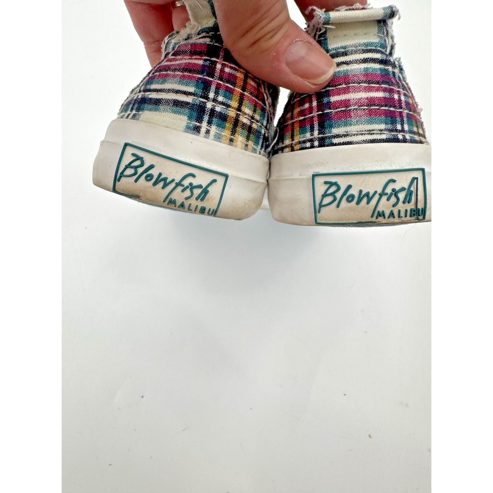Blowfish Malibu Plaid Play Casual Slip On Sneaker 6.5 Laceless Ivy League Preppy - Picture 6 of 12
